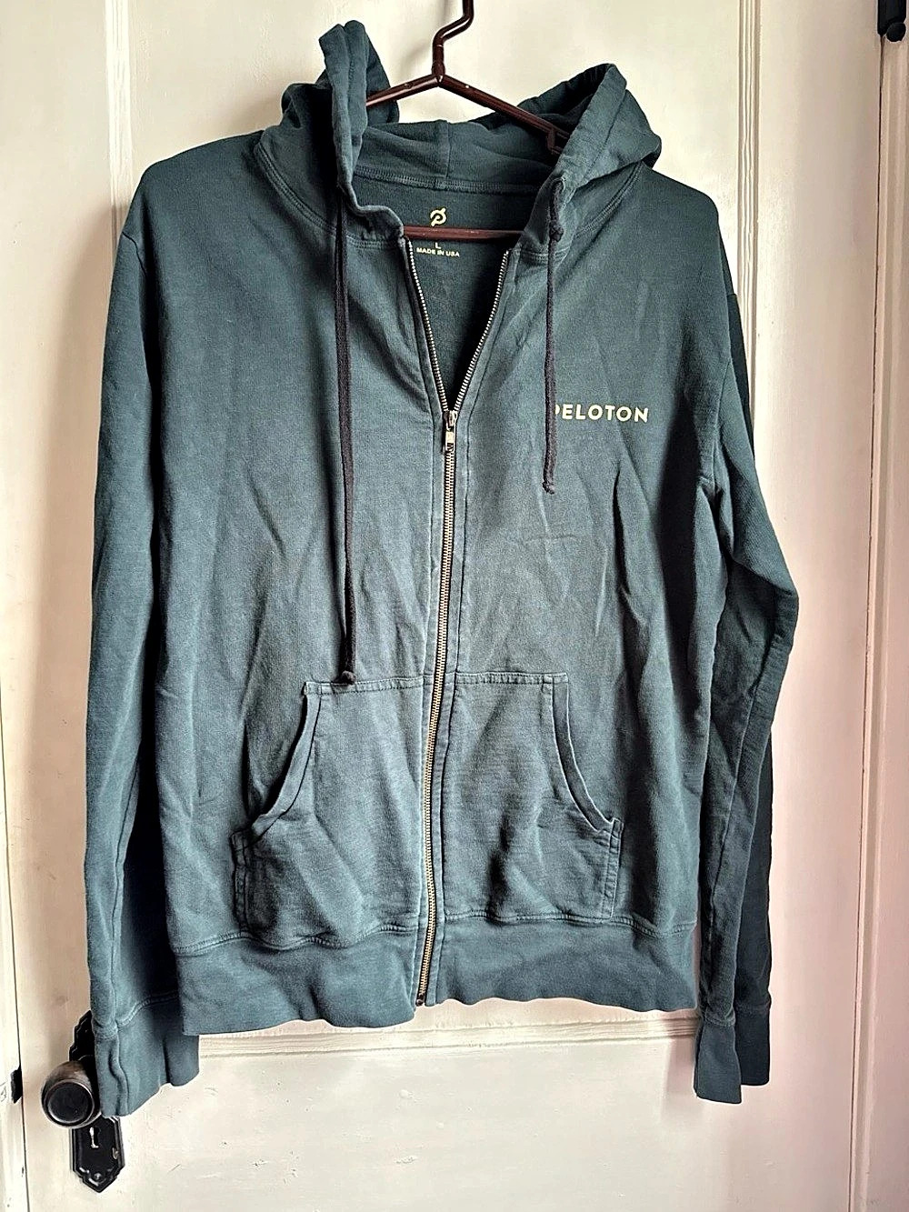 Peloton Full Zip Hoodie with Back Graphic Green Large